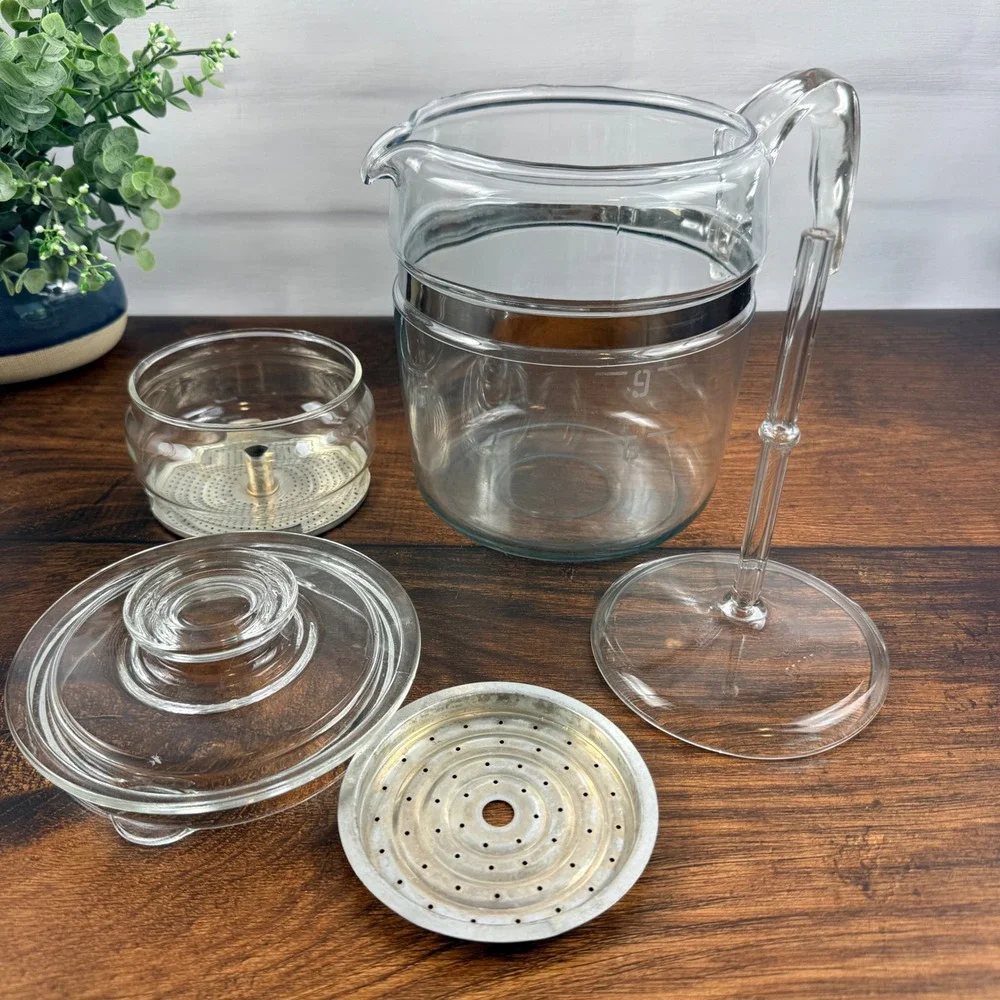 Pyrex 9 Cup Glass Flameware Coffee Percolator Complete 7759